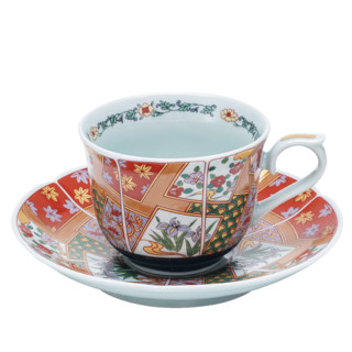 美浓烧（Mino Yaki）  美浓烧日本陶瓷咖啡杯碟套装 典雅轻奢咖啡器具宫廷风下午茶杯子 古伊万里雅絵