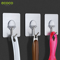 ecoco 意可可 挂钩强力粘胶厨房无痕门后挂钩吸盘墙壁壁挂承重免钉粘钩 10个装