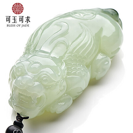 可玉可求【玉石孤品】和田玉貔貅手把件青白色大气男款貔貅把玩件玉石
