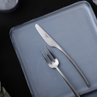 Cutipol葡萄牙餐具MEZZO哑光银手工西餐正餐刀叉勺三件套装18-10不锈钢欧式日常家用 送礼 正餐三件套+礼盒