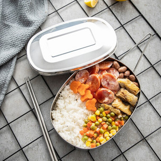 美厨（maxcook）饭盒餐盒便当盒 加厚不锈钢学生饭盒大号 带提手方便携带 特大号MCFT-03