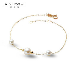 AINUOSHI HY0050-4560 18K金淡水珍珠手链