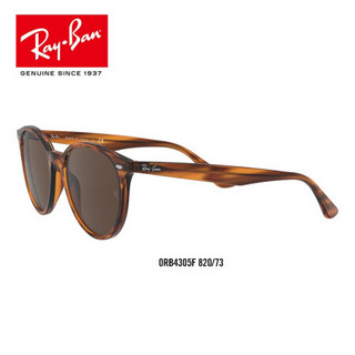 RayBan雷朋夏季新品太阳镜男女款简约气舒适质墨镜0RB4305F可定制 820/73磨砂红雪茄色镜框深棕色镜片 尺寸53