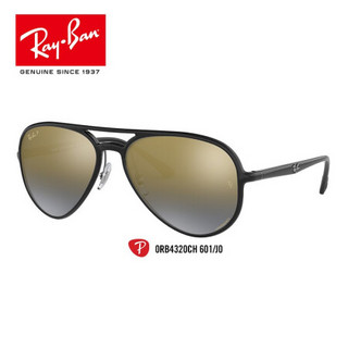 Ray-Ban 雷朋 RayBan 雷朋春夏季款太阳镜偏光开车0RB4320CH康目色 601/J0黑色镜框偏光蓝色渐变金色镜面康目色镜片 尺寸58