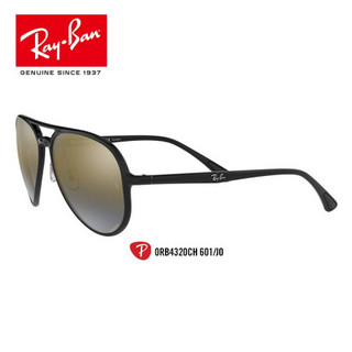 Ray-Ban 雷朋 RayBan 雷朋春夏季款太阳镜偏光开车0RB4320CH康目色 601/J0黑色镜框偏光蓝色渐变金色镜面康目色镜片 尺寸58