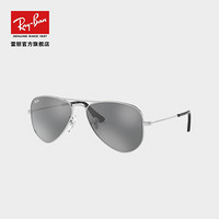 Ray-Ban 雷朋 RayBan雷朋儿童太阳镜飞行员形男女孩防紫外线彩膜反光墨镜0RJ9506S可定制 212/6G银色镜框灰色