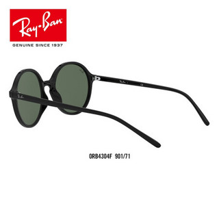 RayBan雷朋夏季新品太阳镜男女款潮流时尚气质墨镜0RB4304F可定制 901/71黑色镜框绿色镜片 尺寸53