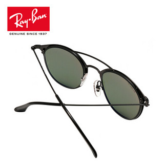 RayBan 雷朋太阳眼镜男女款时尚前卫偏光开车驾驶司机眼镜0RB3546 186/9A 黑色镜框偏光绿色镜片 尺寸52