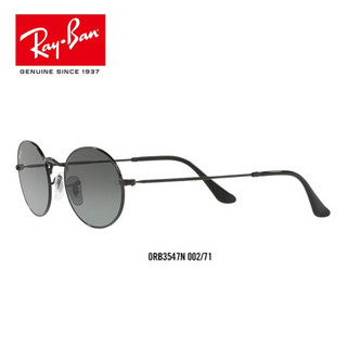 RayBan雷朋太阳镜男女款金属圆形渐变镜片时尚潮流墨镜0RB3547N 002/71黑色镜框灰色渐变镜片 尺寸54