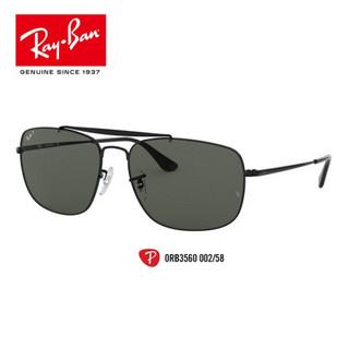 RayBan雷朋太阳镜上校款男款偏光开车司机镜墨镜0RB3560可定制 002/58黑色镜框绿色偏光镜片 尺寸61