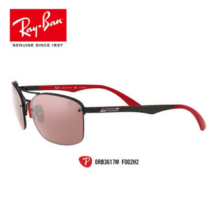 RayBan 雷朋春夏季新款法拉利系列男款太阳镜时尚偏光双梁墨镜0RB3617M F002H2黑色镜框紫反光银色偏光镜片 尺寸63