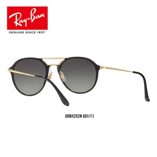 RayBan雷朋太阳眼镜男女款双梁简约潮流渐变色镜片墨镜0RB4292N 601/11金色镜框灰色渐变镜片 尺寸62