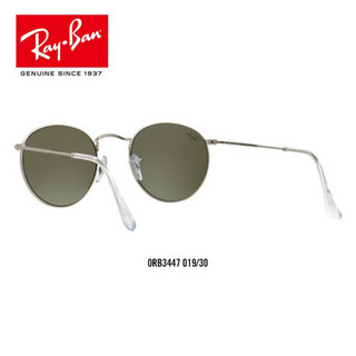 RayBan雷朋太阳镜男女款时尚渐变彩膜反光镜片圆形墨镜0RB3447可定制 019/30银色镜框银色镀膜镜片  尺寸50