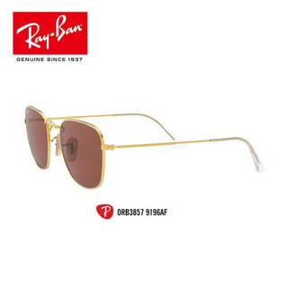 RayBan雷朋2020春季太阳镜男女款潮流时尚方形偏光墨镜0RB3857 9196AF金色镜框偏光紫色镜片尺寸51 尺寸51