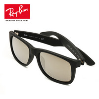 RayBan 雷朋太阳镜男女款方形前卫潮流彩膜反光镜面0RB4165F可定制 622/5A黑色镜框金色反光镜片 尺寸55