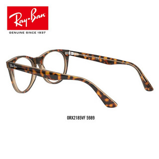 RayBan雷朋2020春季光学镜架男女款时尚复古近视镜框0RX2185VF 5989透明棕底雪茄色镜框尺寸52 尺寸52