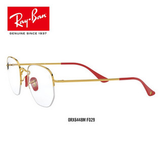 RayBan雷朋2020春季光学镜架男女款时尚半框近视镜框0RX6448M F029金色镜框尺寸53 尺寸53