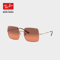 RayBan雷朋春夏季新款太阳镜渐变方形款太阳镜 0RB1971 9151AA铜色镜框红色渐变枣红色光致变色镜片 尺寸54