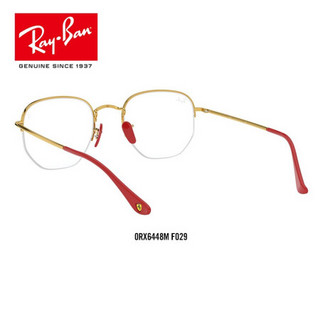 RayBan雷朋2020春季光学镜架男女款时尚半框近视镜框0RX6448M F029金色镜框尺寸53 尺寸53