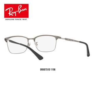 Ray-Ban 雷朋 RayBan雷朋光学镜架男女款半框简约大方近视镜框0RX8751D可定制 1196黑色镜框 尺寸54