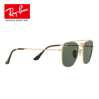 RayBan 雷朋太阳眼镜男女款复古简约舒适太阳眼镜0RB3556N 001 镜框金色 镜片绿色 尺寸53