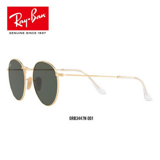 Ray-Ban 雷朋 RayBan 雷朋太阳眼镜男女款圆形复古前卫墨镜0RB3447N可定制 001金色镜框绿色镜片 尺寸53