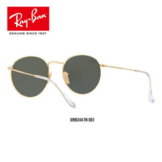 Ray-Ban 雷朋 RayBan 雷朋太阳眼镜男女款圆形复古前卫墨镜0RB3447N可定制 001金色镜框绿色镜片 尺寸53