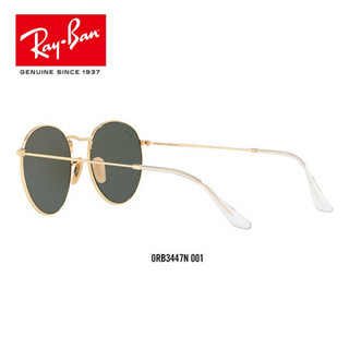 Ray-Ban 雷朋 RayBan 雷朋太阳眼镜男女款圆形复古前卫墨镜0RB3447N可定制 001金色镜框绿色镜片 尺寸53