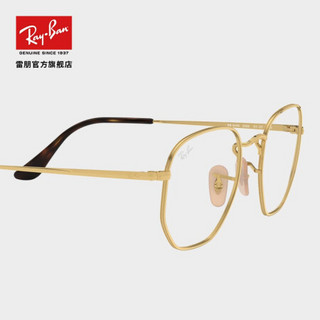 Ray-Ban 雷朋 RayBan雷朋光学镜架秋季新品男女款复古文艺金属近视镜框0RX6448 2500金色镜框 尺寸54