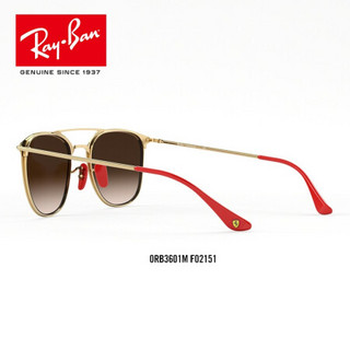 RayBan雷朋法拉利车队系列太阳镜男女渐变镜片墨镜0RB3601M可定制 F02151黑色镜框棕色渐变镜片 尺寸52