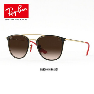 RayBan雷朋法拉利车队系列太阳镜男女渐变镜片墨镜0RB3601M可定制 F02151黑色镜框棕色渐变镜片 尺寸52