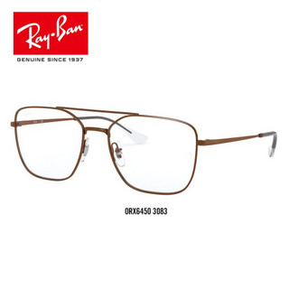 RayBan雷朋2020春季光学镜架男女款时尚文艺近视镜框0RX6450 3083磨光棕色镜框尺寸56 尺寸56