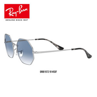 RayBan雷朋2020春季新款太阳镜男女款时尚街头不规则形渐变墨镜0RB1972 91493F银色镜框透明渐变蓝色镜片尺寸54 尺寸54