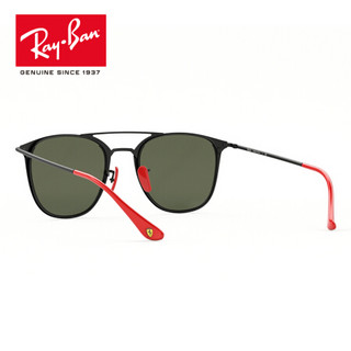 RayBan 雷朋法拉利车队系太阳镜男女款反光0RB3601M可定制 F02230黑色框银色反光镜片 尺寸52