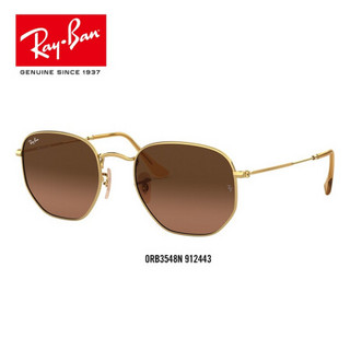 RayBan雷朋夏季新品太阳镜男款时尚潮流渐变方形墨镜0RB3548N可定制 912443金色镜框棕色渐变灰色镜片 尺寸54