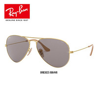 RayBan雷朋飞行员系列太阳镜男款潮流时尚双梁墨镜0RB3025可定制 9064V8金色镜框灰色镜片 尺寸55