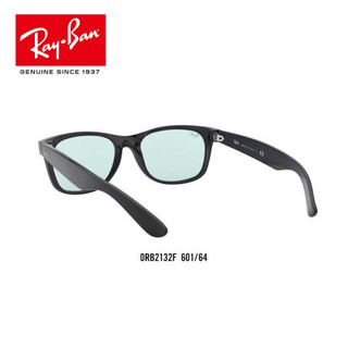 RayBan雷朋太阳镜秋季新品男款简约气质墨镜0RB2132F 601/64黑色镜框蓝灰色镜片 尺寸55