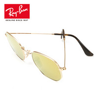 RayBan 雷朋太阳眼镜男女款方形彩膜反光镜面0RB3548N 可定制 001/93金色镜框黄色反光镜片 尺寸51