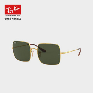 RayBan 雷朋春夏季新款太阳镜男女款时尚方形款太阳镜0RB1971 914731金色镜框绿色镜片 尺寸54