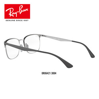 Ray-Ban 雷朋 RayBan雷朋光学镜架男女款矩形金属半框近视眼镜框0RX6421可定制 3004灰色镜框 尺寸54