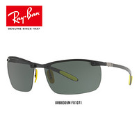 RayBan 雷朋太阳镜法拉利车队系列男女款前卫潮流0RB8305M墨镜 F01071黑色镜框绿色镜片 尺寸64