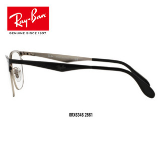 RayBan 雷朋光学镜架男女款半框舒适框架近视镜框0RX6346 2861黑色镜框 尺寸52