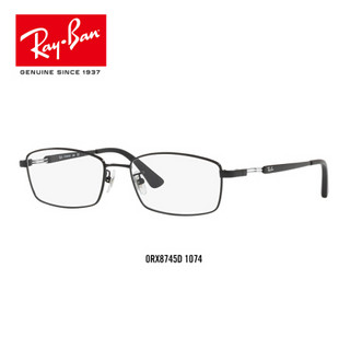 Ray-Ban 雷朋 RayBan雷朋光学镜架男女款金属全框近视镜框 0RX8745D 1074 亚光黑色镜框 尺寸55