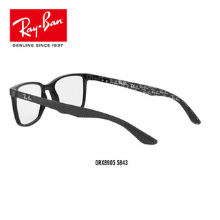 RayBan 雷朋光学镜架男款轻便舒适简约近视框架0RX8905 5843黑色镜框 尺寸55