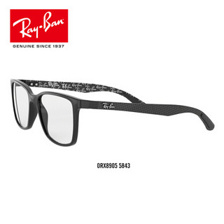 RayBan 雷朋光学镜架男款轻便舒适简约近视框架0RX8905 5843黑色镜框 尺寸55