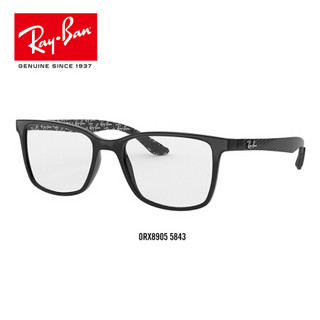 RayBan 雷朋光学镜架男款轻便舒适简约近视框架0RX8905 5843黑色镜框 尺寸55