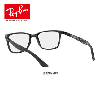 RayBan 雷朋光学镜架男款轻便舒适简约近视框架0RX8905 5843黑色镜框 尺寸55