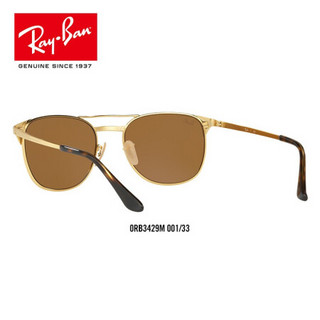 RayBan雷朋太阳眼镜男女款金属全框双梁吸睛复古简约墨镜0RB3429M 001/33金色镜框棕色镜片 尺寸58