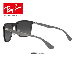 RayBan 雷朋太阳镜男款方形渐变镜片时尚潮流0RB4313可定制 637988哑光透明灰色镜框灰色反光银色渐变色镜片 尺寸58