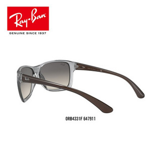 RayBan雷朋2020春季太阳镜男款潮流休闲气质渐变墨镜0RB4331F 647911透明灰色镜框灰色渐变深灰色镜片尺寸61 尺寸61